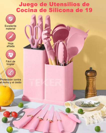 Juego De Cuchillos 19 Piezas Acero Inox